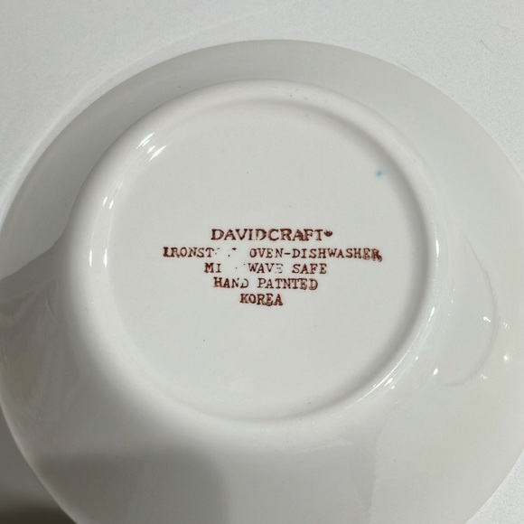 David Craft 2 Hand Painted Ironstone Cereal Bowls Made in Korea - Picture 5 of 5